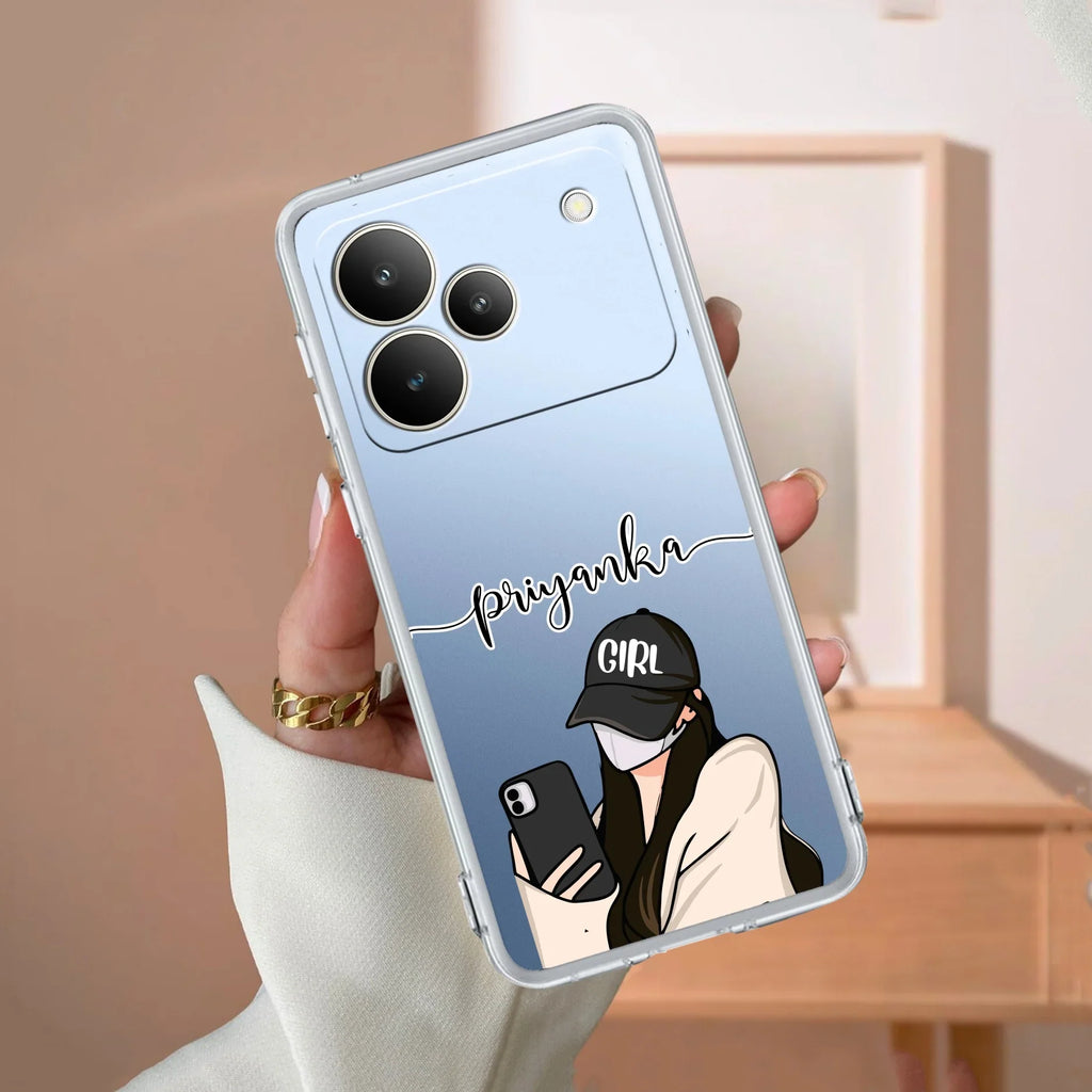 Stylish Girl With Cap Customize Transparent Silicon Case For Realme/Narzo - ShopOnCliQ