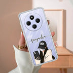 Stylish Girl With Cap Customize Transparent Silicon Case For Redmi 14C 5G