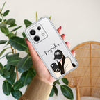 Stylish Girl With Cap Customize Transparent Silicon Case For Redmi Note 13 5G