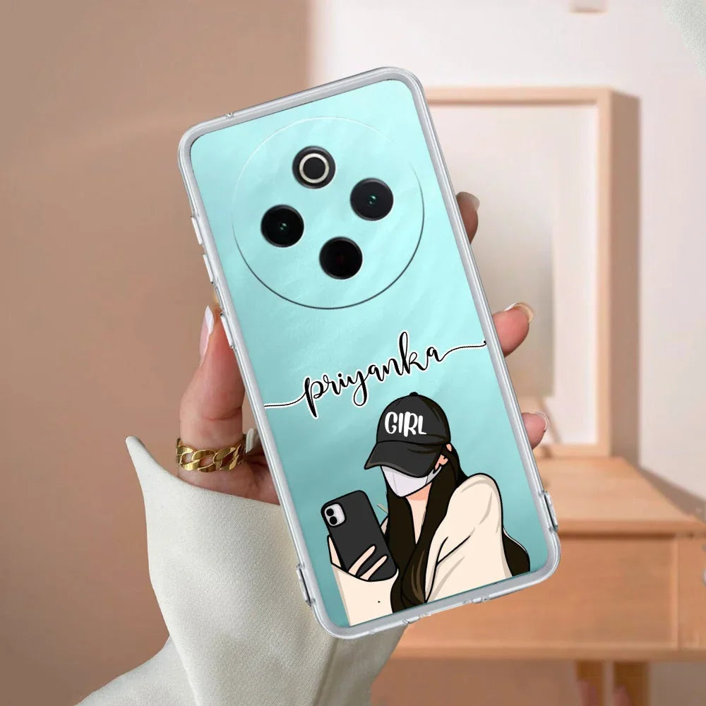 Stylish Girl With Cap Customize Transparent Silicon Case For Vivo - ShopOnCliQ