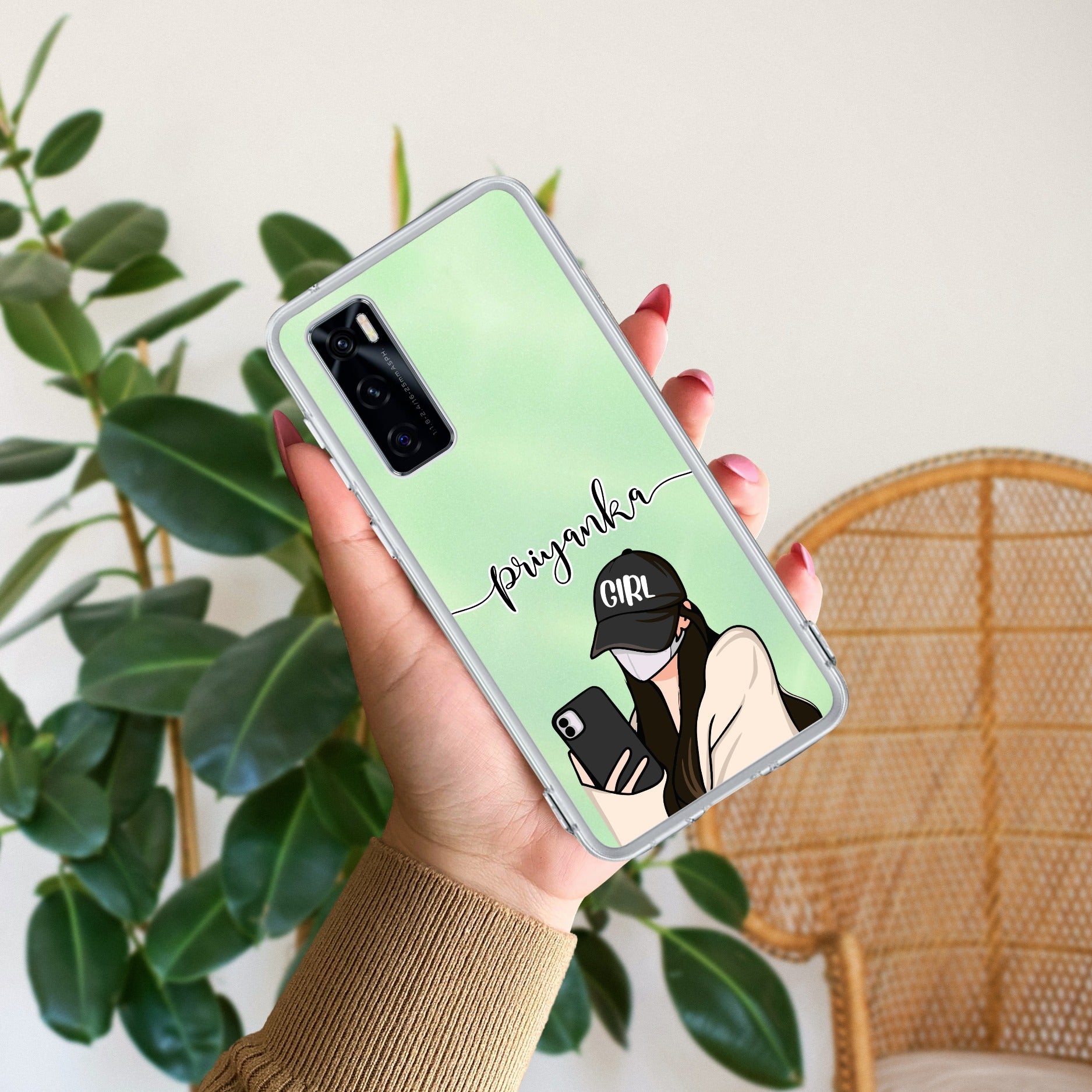 Cute Bunny Customize Transparent Silicon Case For Vivo V20 SE