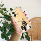 Stylish Girl With Cap Customize Transparent Silicon Case For Vivo V25