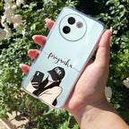 Stylish Girl With Cap Customize Transparent Silicon Case For Vivo V30e 5G