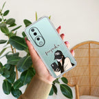 Stylish Girl With Cap Customize Transparent Silicon Case For Vivo V30 Pro 5G