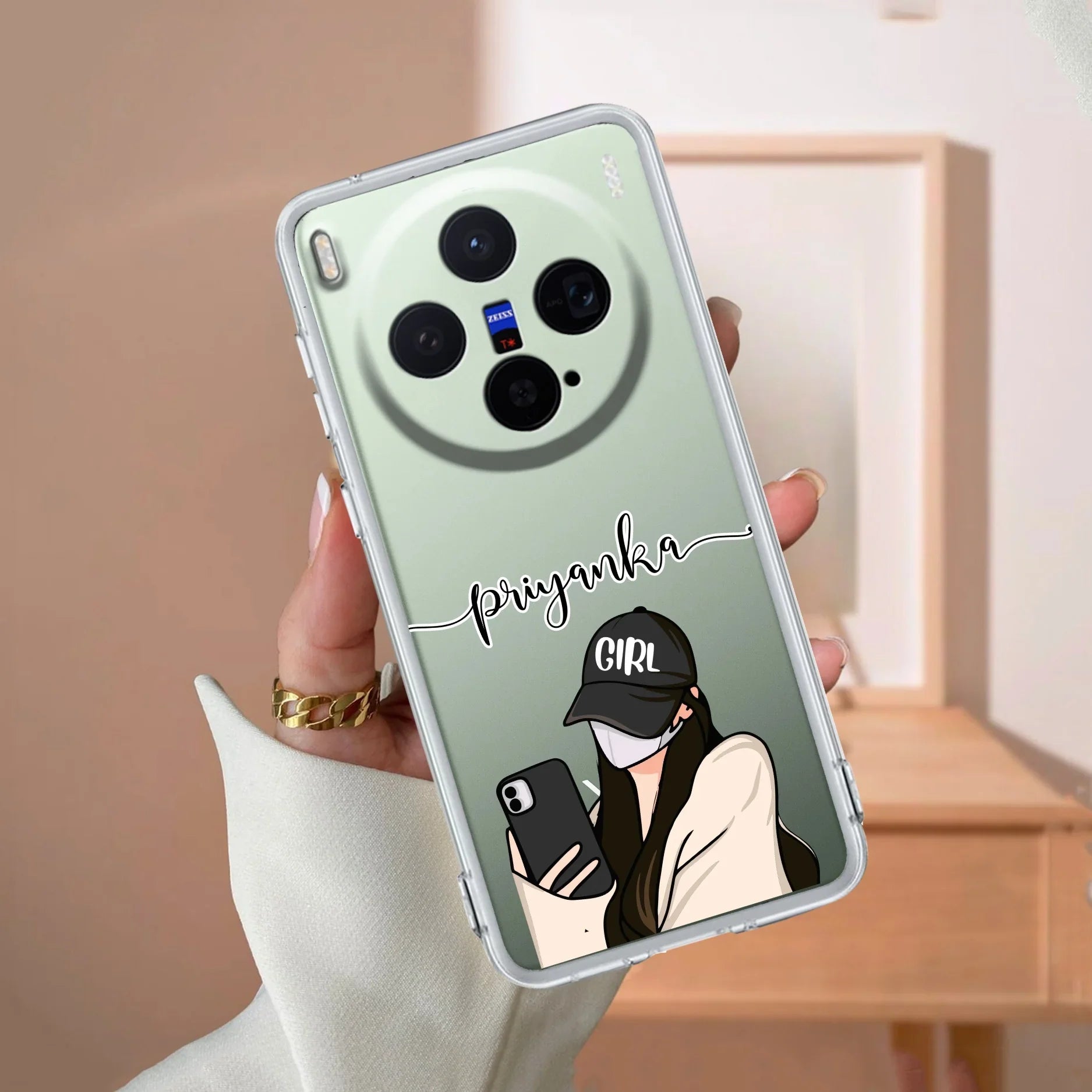 Stylish Girl With Cap Customize Transparent Silicon Case For Vivo - ShopOnCliQ