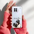 Stylish Girl With Cap Customize Transparent Silicon Case For Vivo X90 Pro 5G