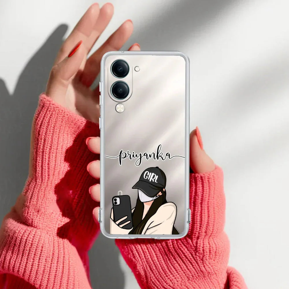 Stylish Girl With Cap Customize Transparent Silicon Case For Vivo - ShopOnCliQ
