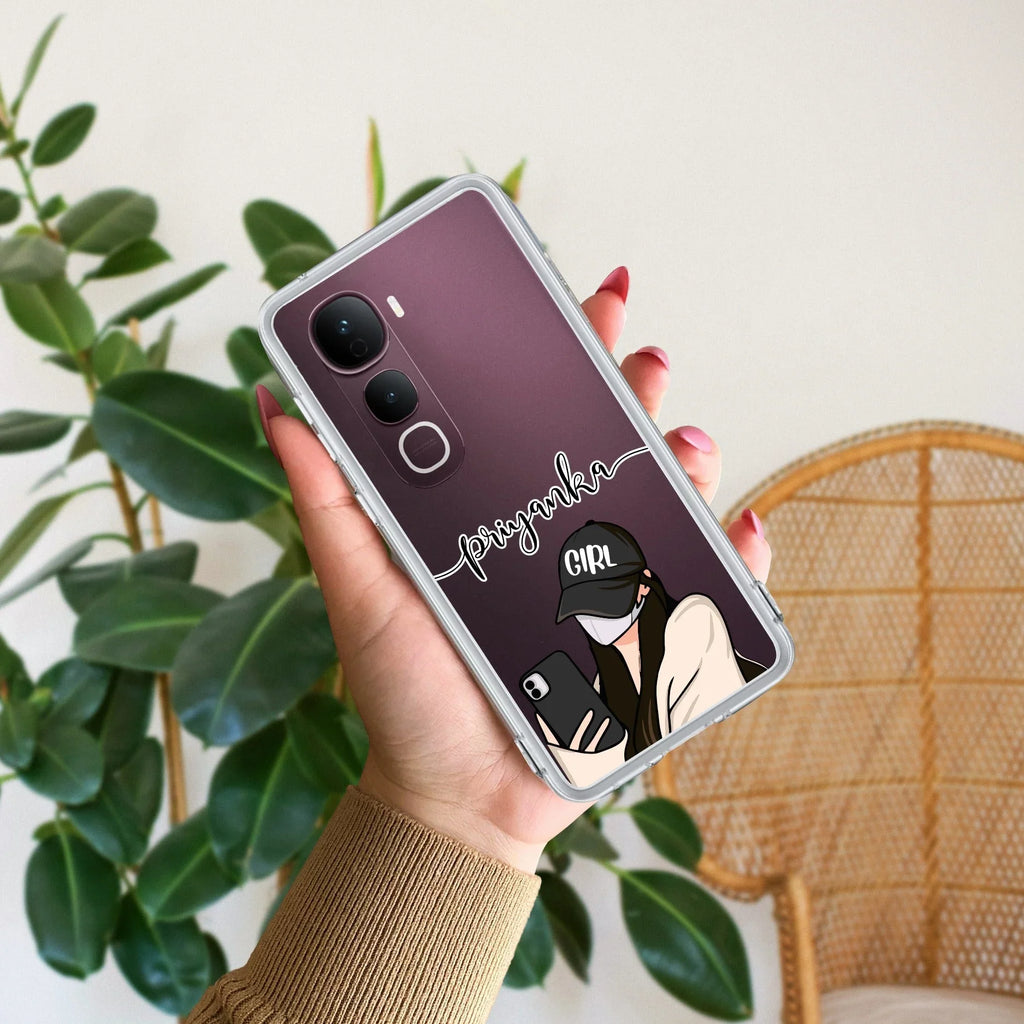 Stylish Girl With Cap Customize Transparent Silicon Case For Vivo - ShopOnCliQ