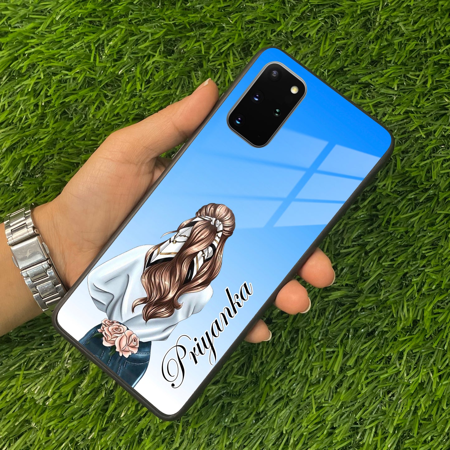 Styles Girl  Customize Name Glass Case For Samsung