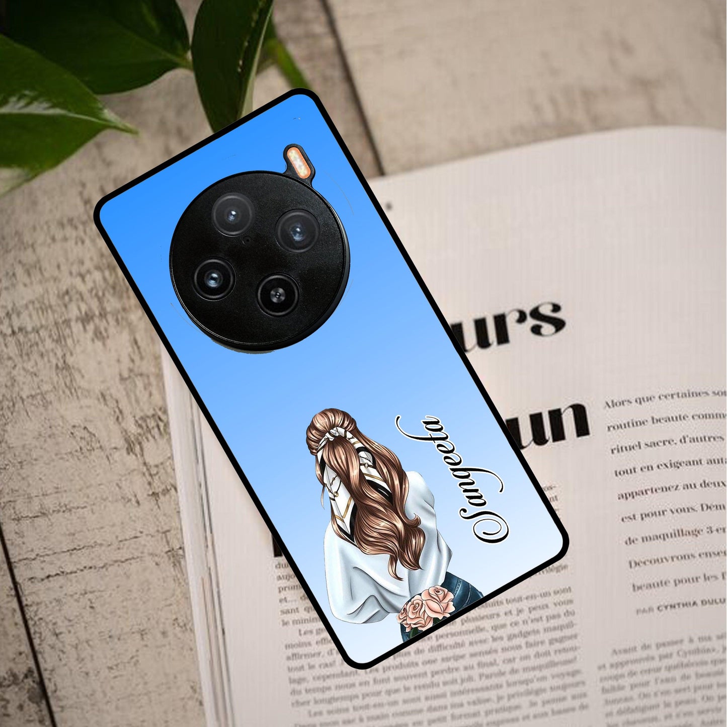 Styles Girl Customize Name Glass Case For Vivo