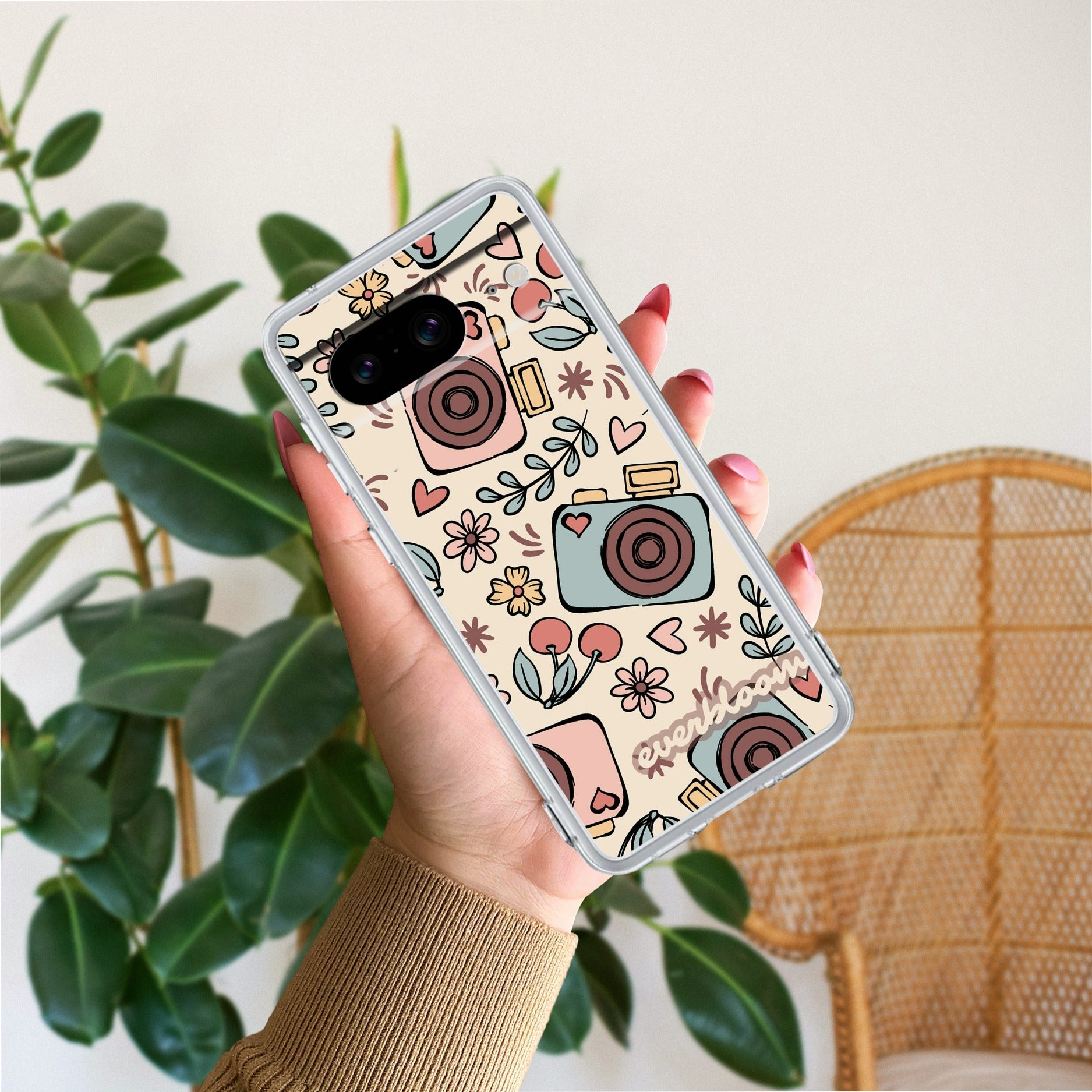 Summer Camera Transparent Silicon Case For Google Pixel 8 5G