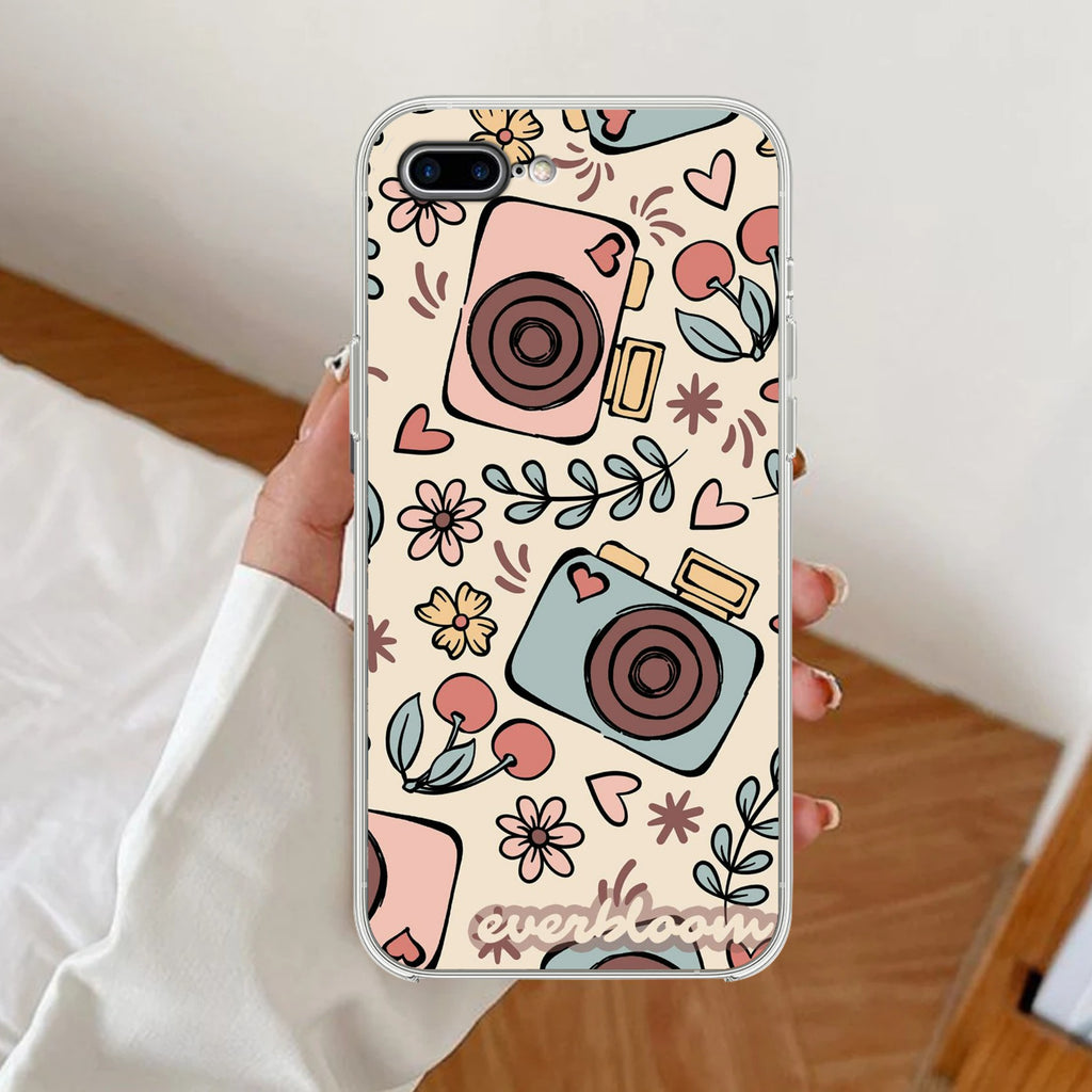 Summer Camera Anti Yellow Clear Case For iPhone 7 Plus / iPhone 8 Plus