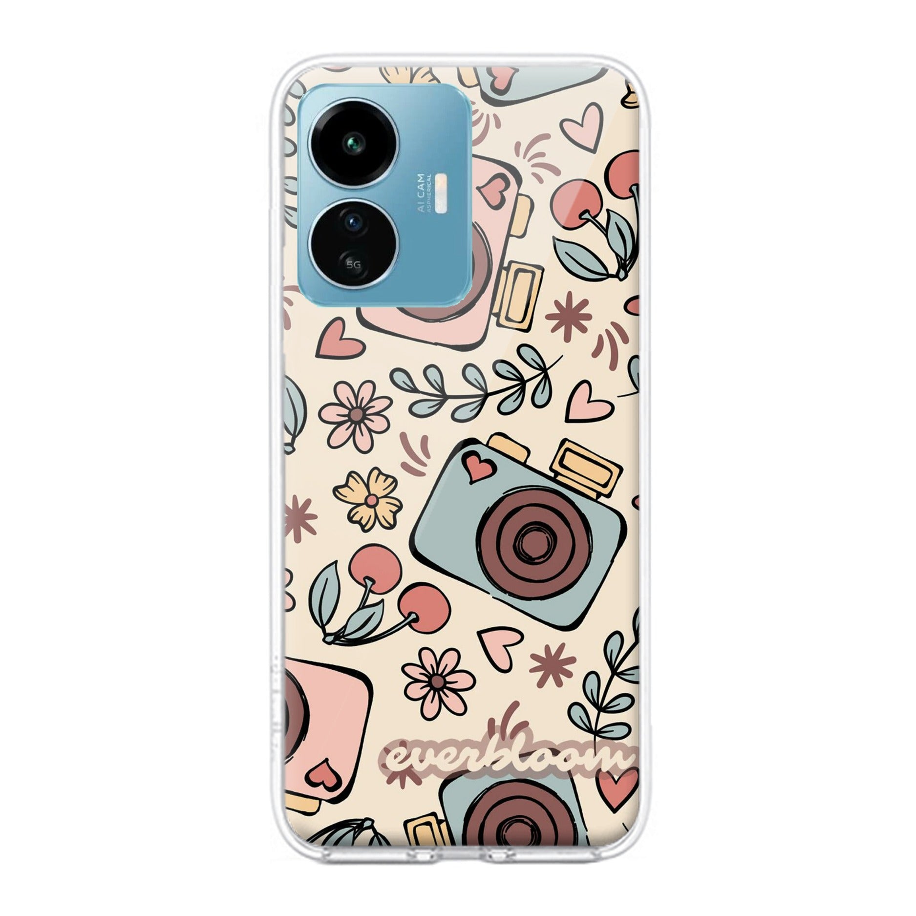 Summer Camera Transparent Silicon Case For iQOO Z6 Lite 5G
