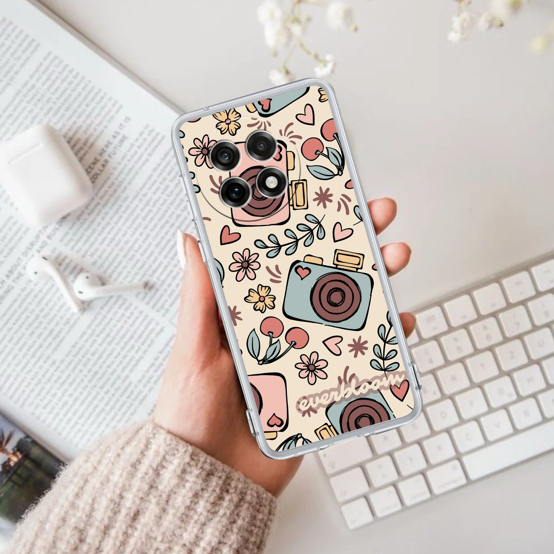 Summer Camera Transparent Silicon Case For OnePlus 13R 5G