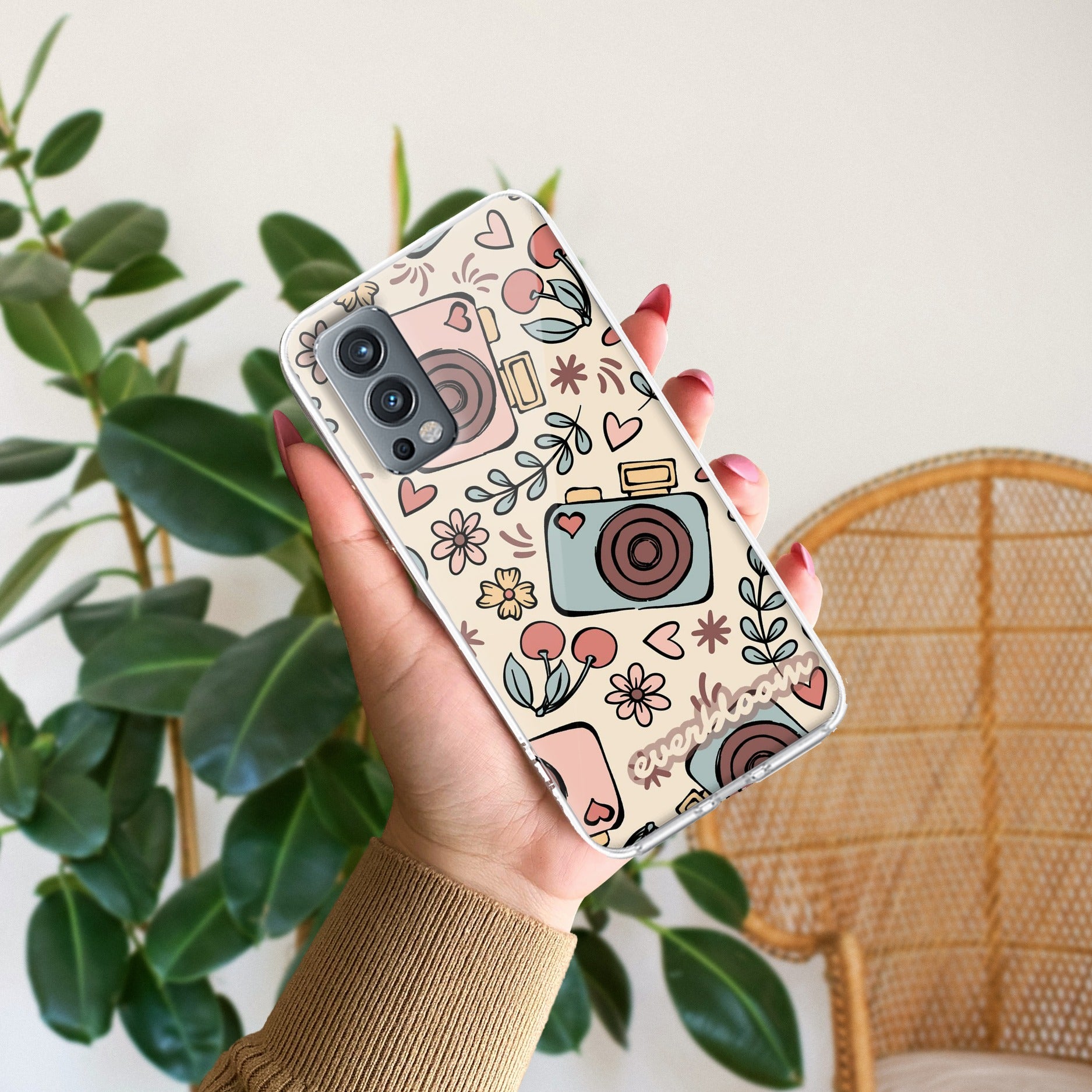 Summer Camera Transparent Silicon Case For OnePlus Nord 2 5G