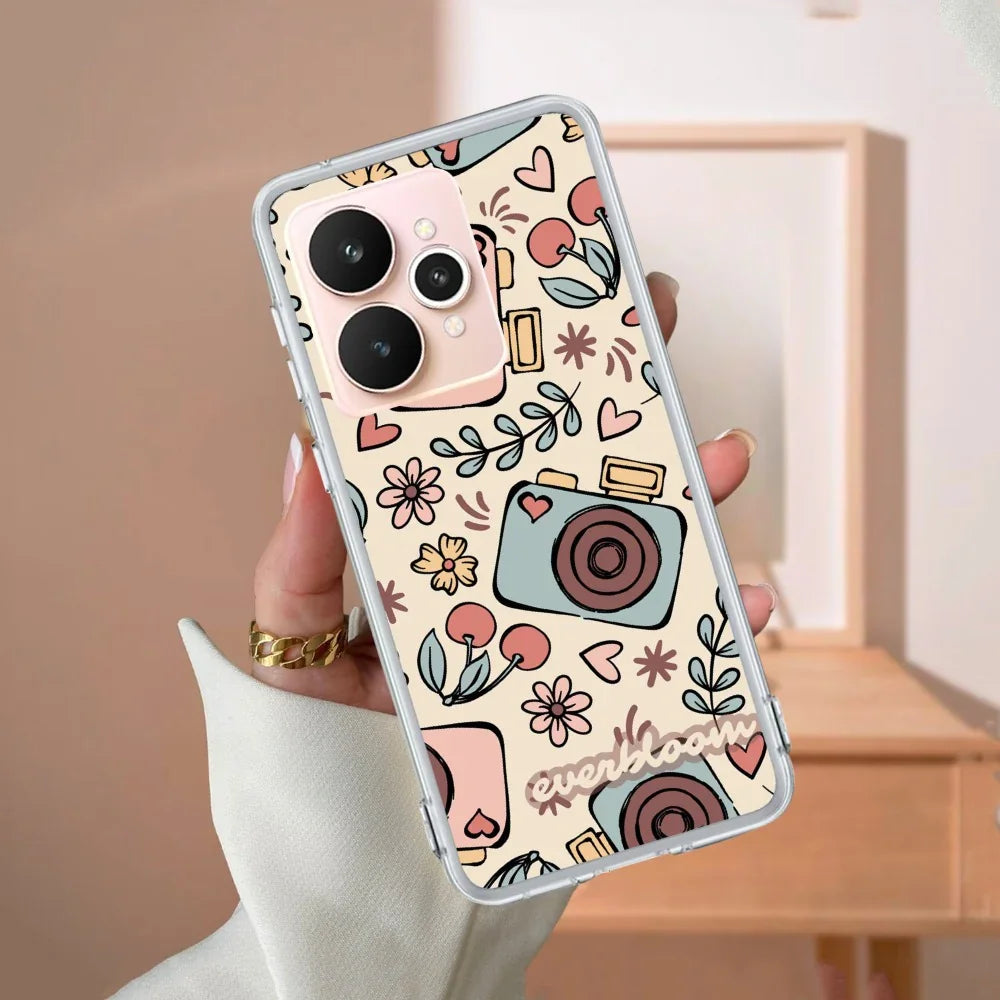 Summer Camera Transparent Silicon Case For Realme P1 Pro 5G