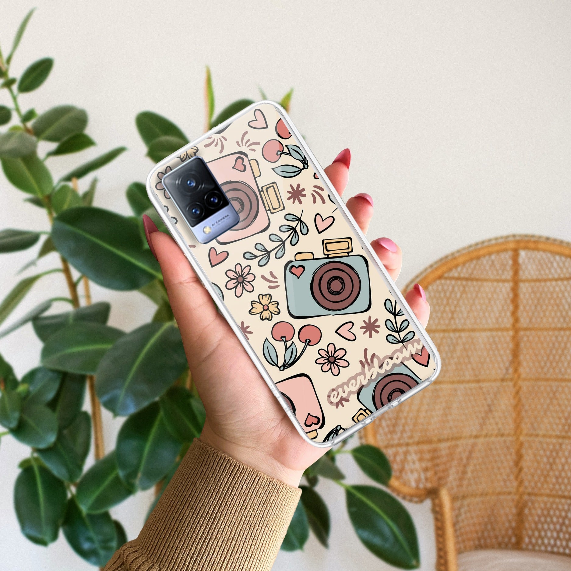 Summer Camera Transparent Silicon Case For Vivo V21 5G