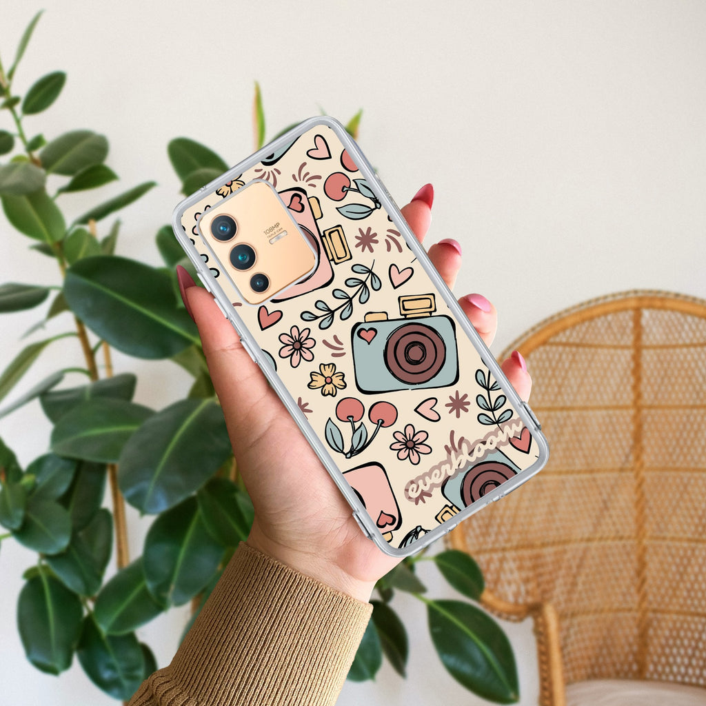 Summer Camera Transparent Silicon Case For Vivo V23 5G