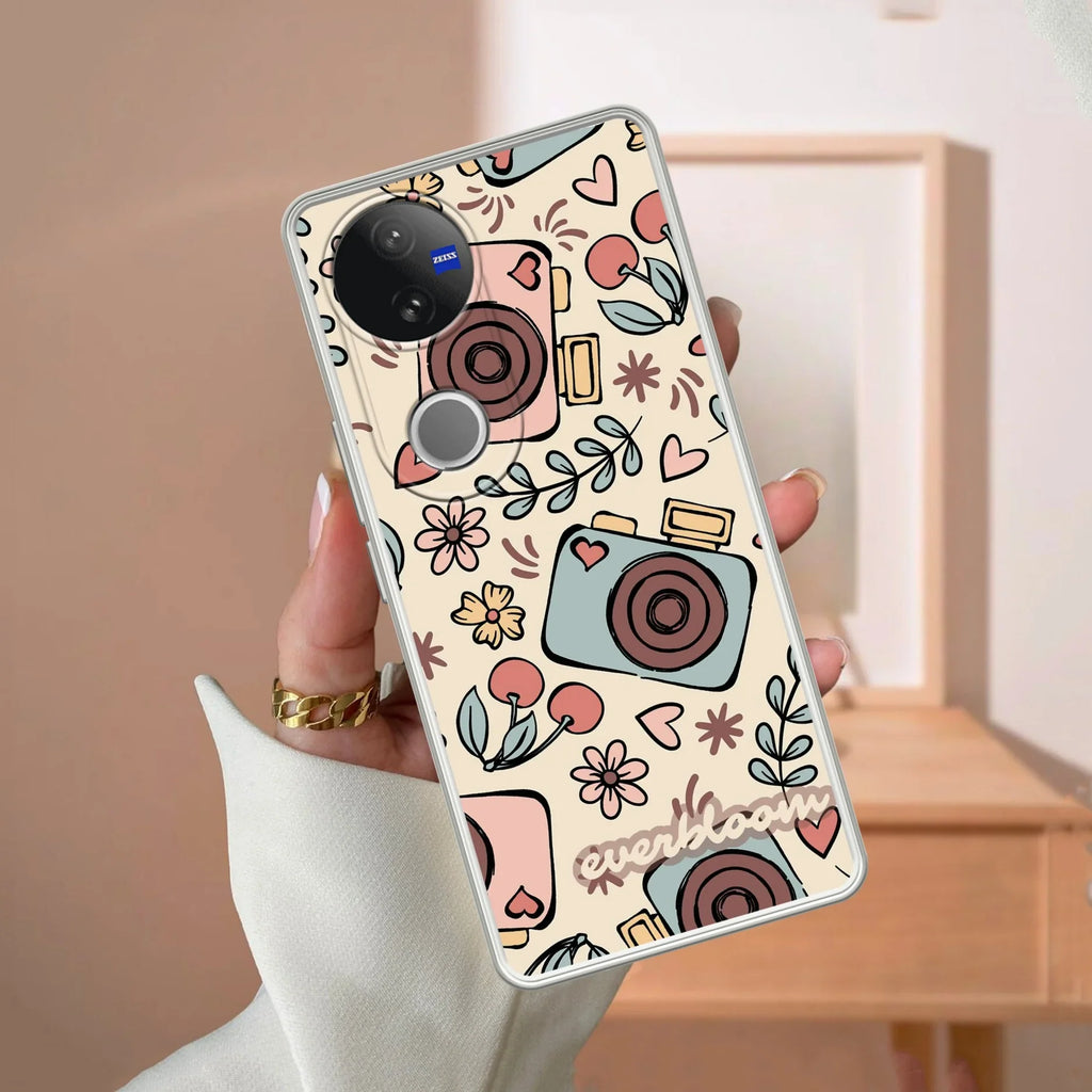 Summer Camera Transparent Silicon Case For Vivo T1 44W