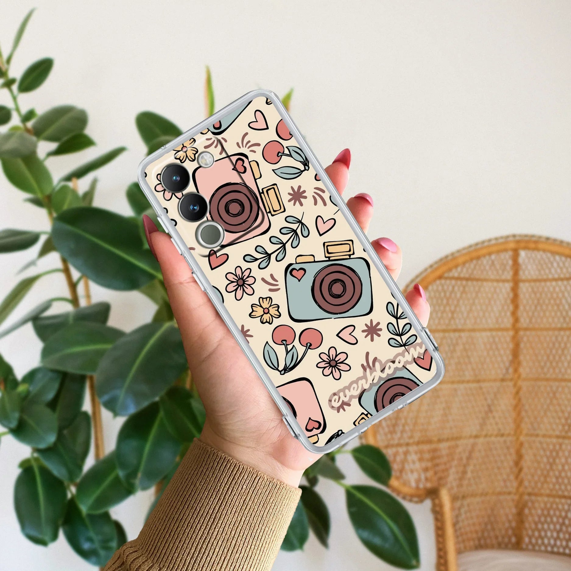 Summer Camera Transparent Silicon Case For Vivo V21 5G
