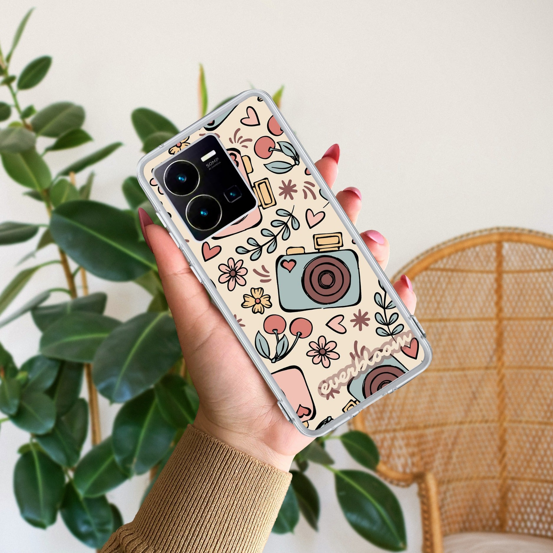 Summer Camera Transparent Silicon Case For Vivo Y35