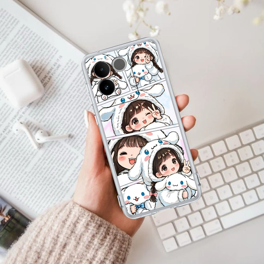 Super Girl Transparent Silicon Case For Vivo T2 Pro 5G