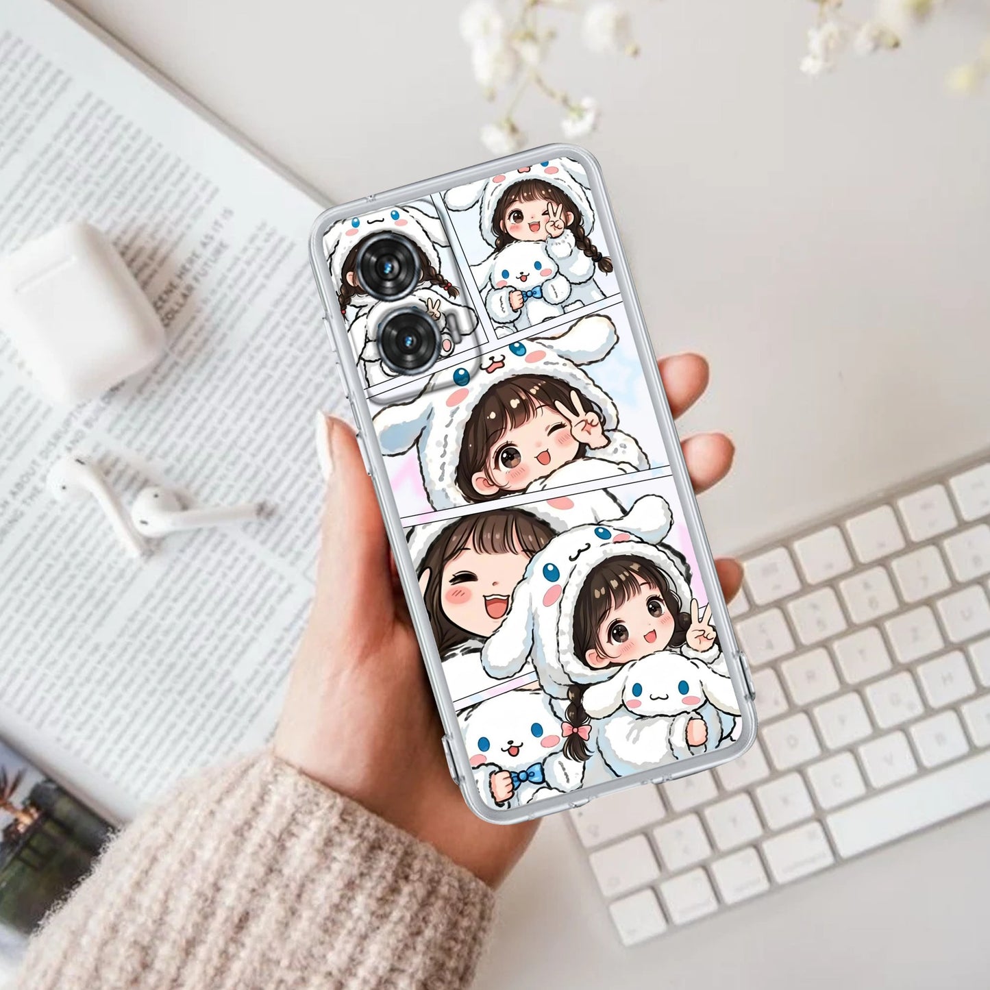 Super Girl Transparent Silicon Case For Motorola