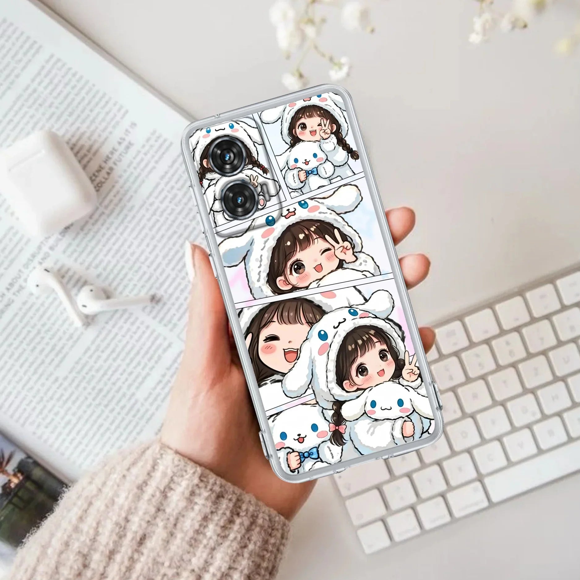 Super Girl Transparent Silicon Case For Motorola