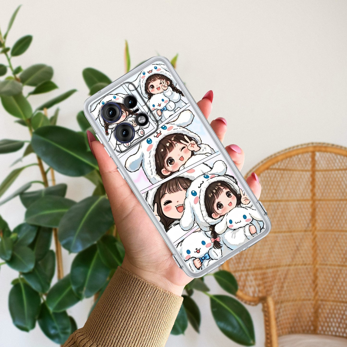 Super Girl Transparent Silicon Case For Motorola