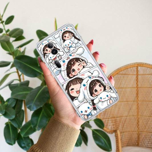 Super Girl Transparent Silicon Case For Oppo