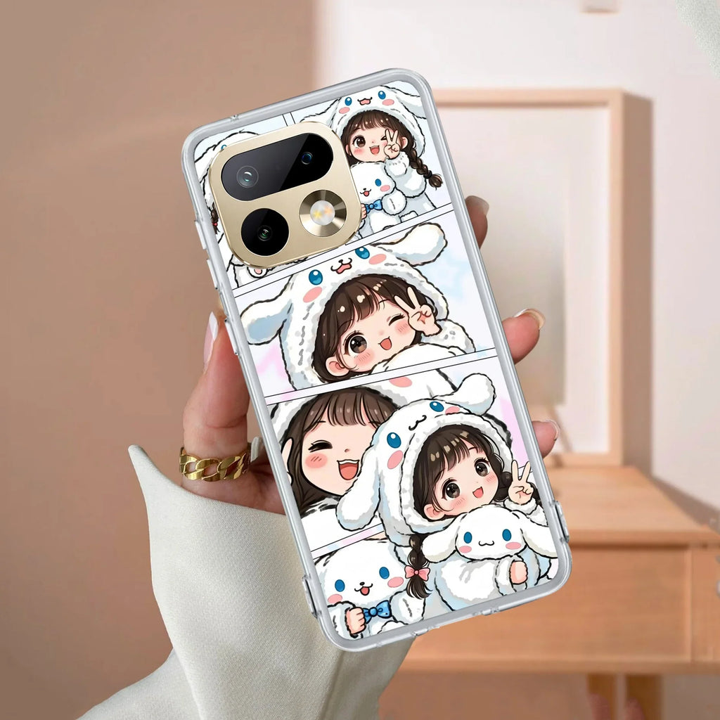 Super Girl Transparent Silicon Case For Realme 14x 5G