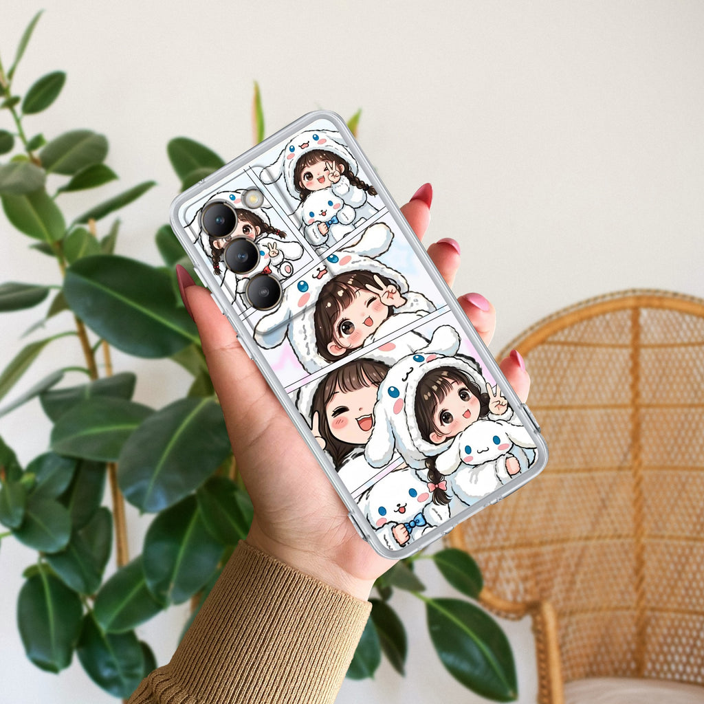 Super Girl Transparent Silicon Case For Vivo T3 5G