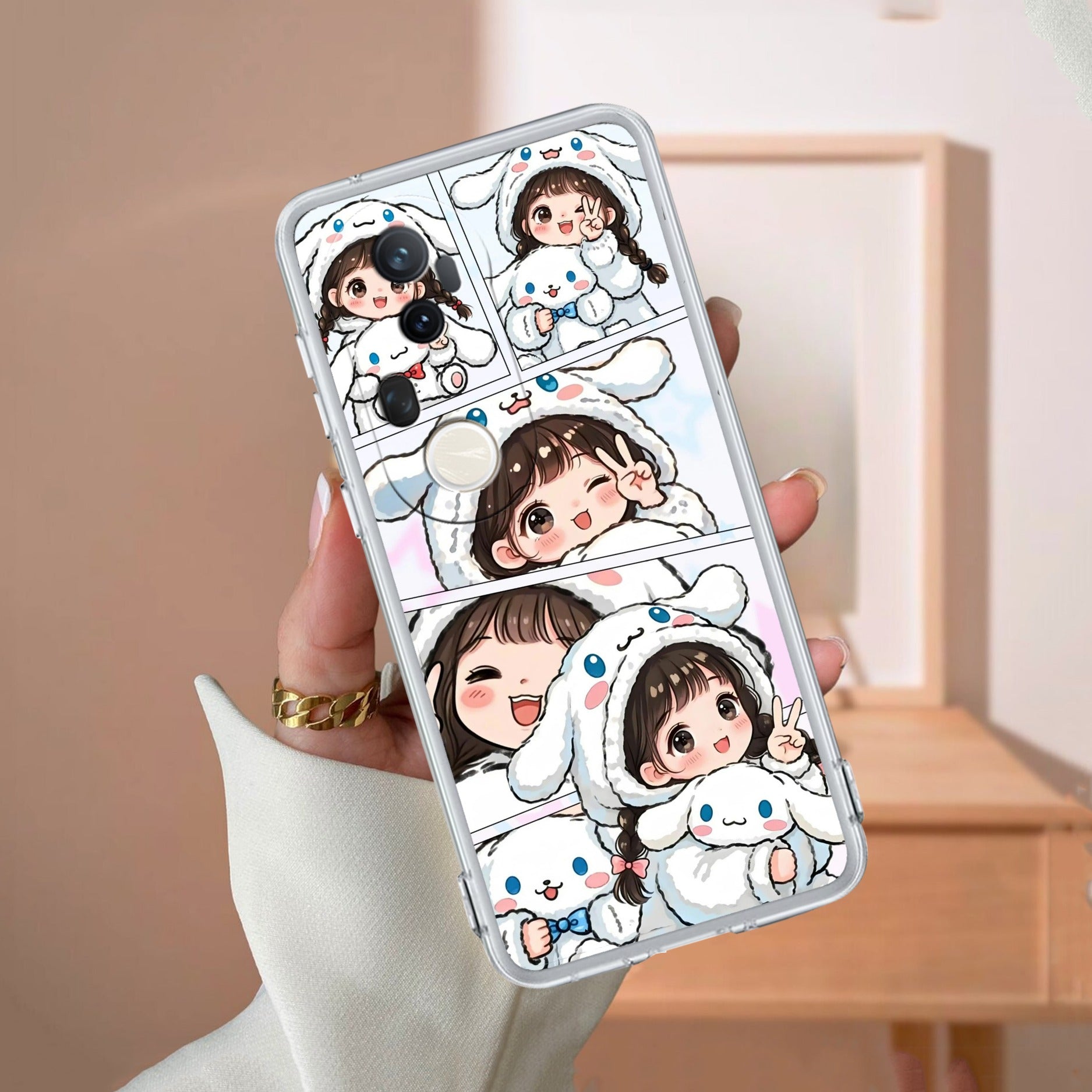 Super Girl Transparent Silicon Case For Vivo V29E 5G