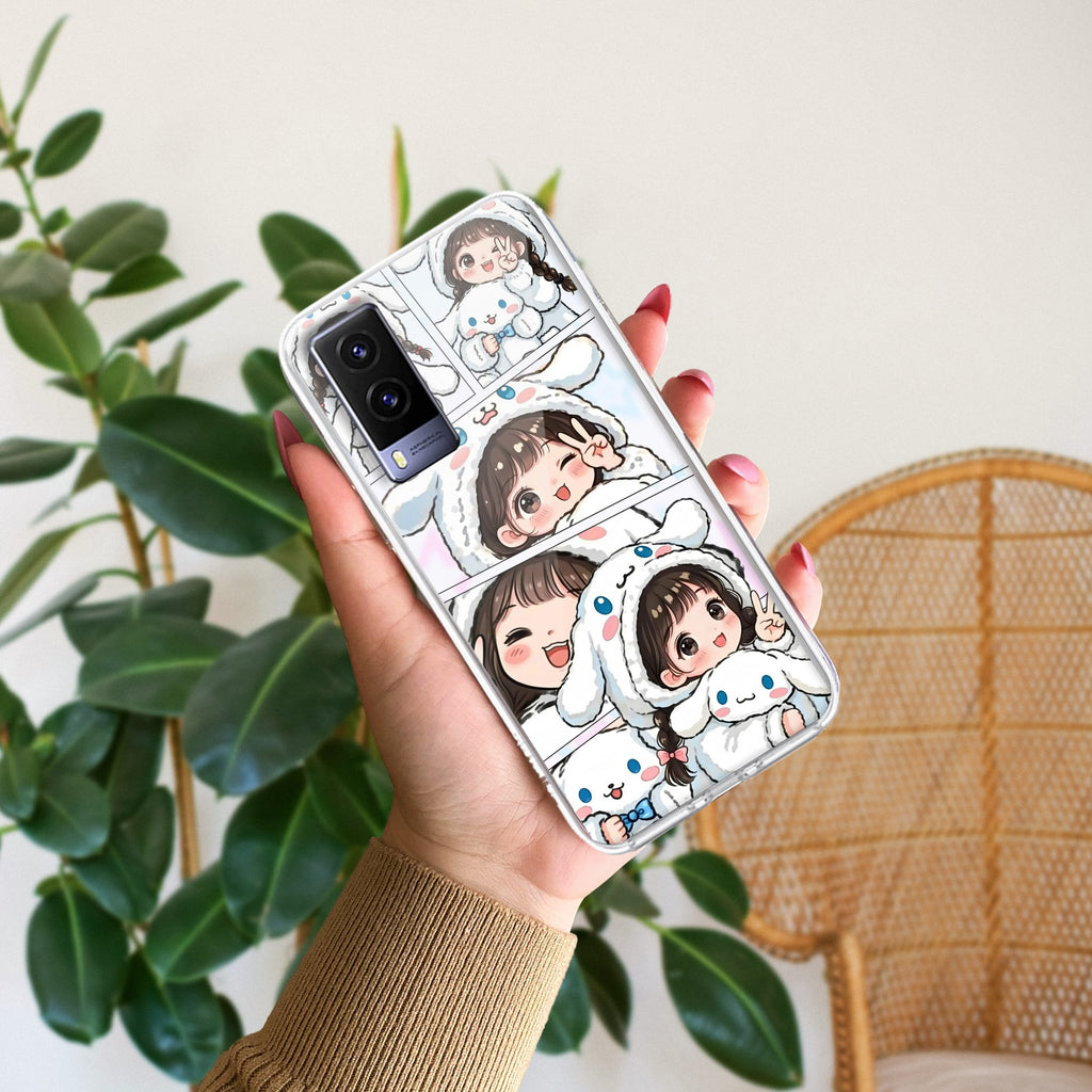Super Girl Transparent Silicon Case For Vivo V21e 5G