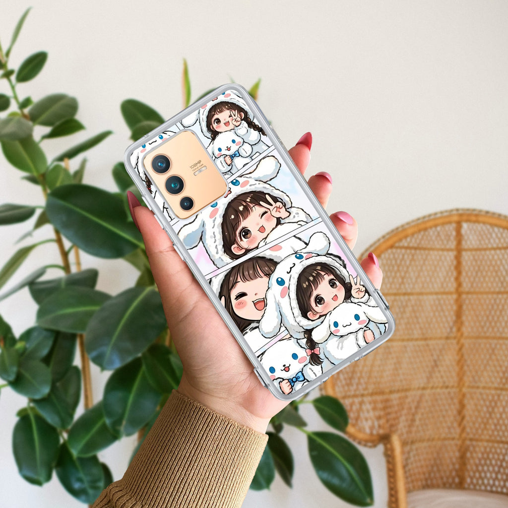 Super Girl Transparent Silicon Case For Vivo V23 5G