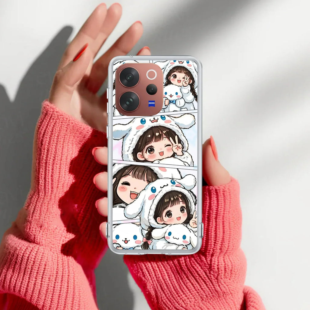 Super Girl Transparent Silicon Case For Vivo V21e 5G