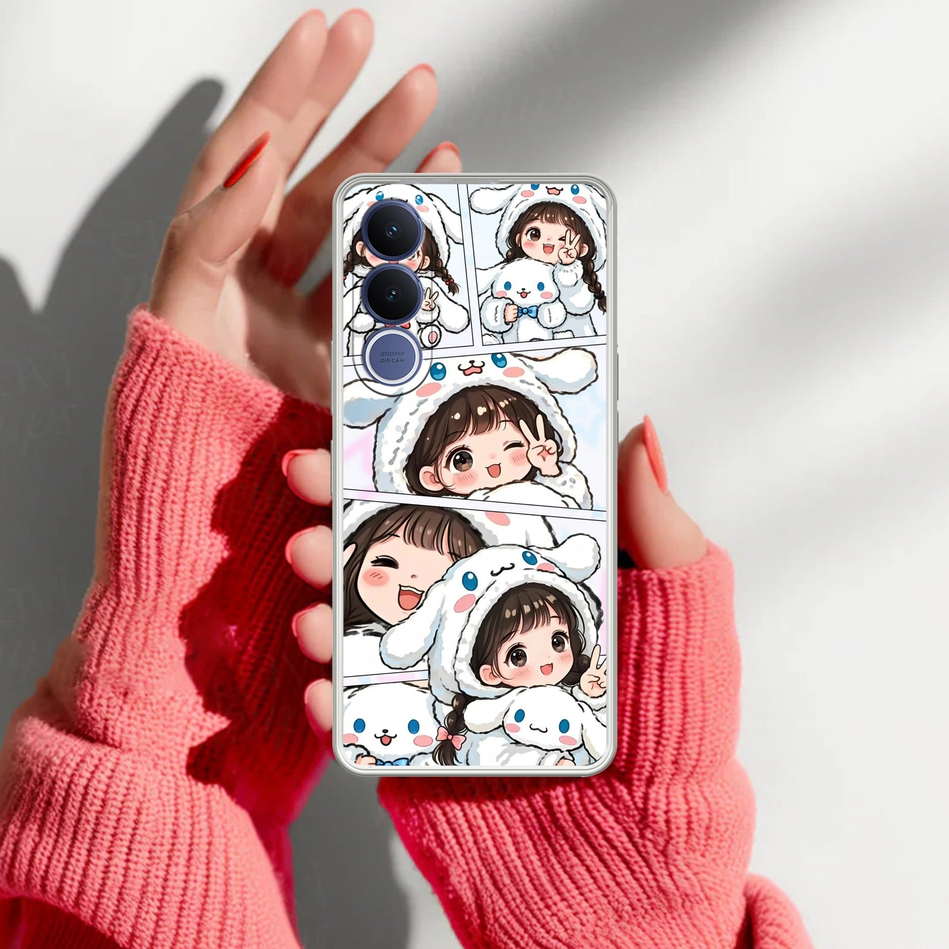 Super Girl Transparent Silicon Case For Vivo V70 FE 5G