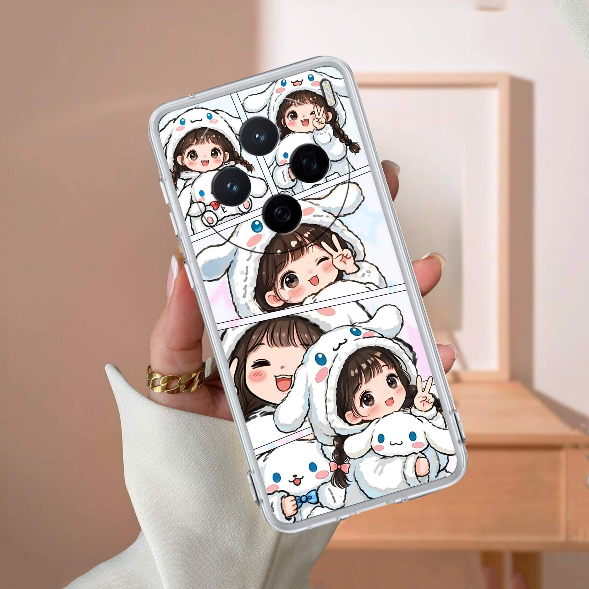 Super Girl Transparent Silicon Case For Vivo V23E