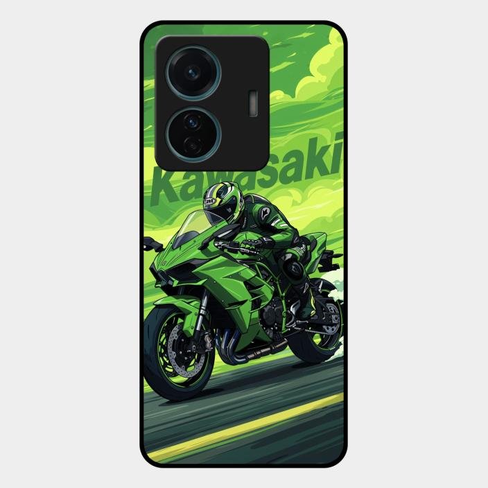 Super Sports Bike Glass Case Cover For Iqoo Z6 Pro 5G