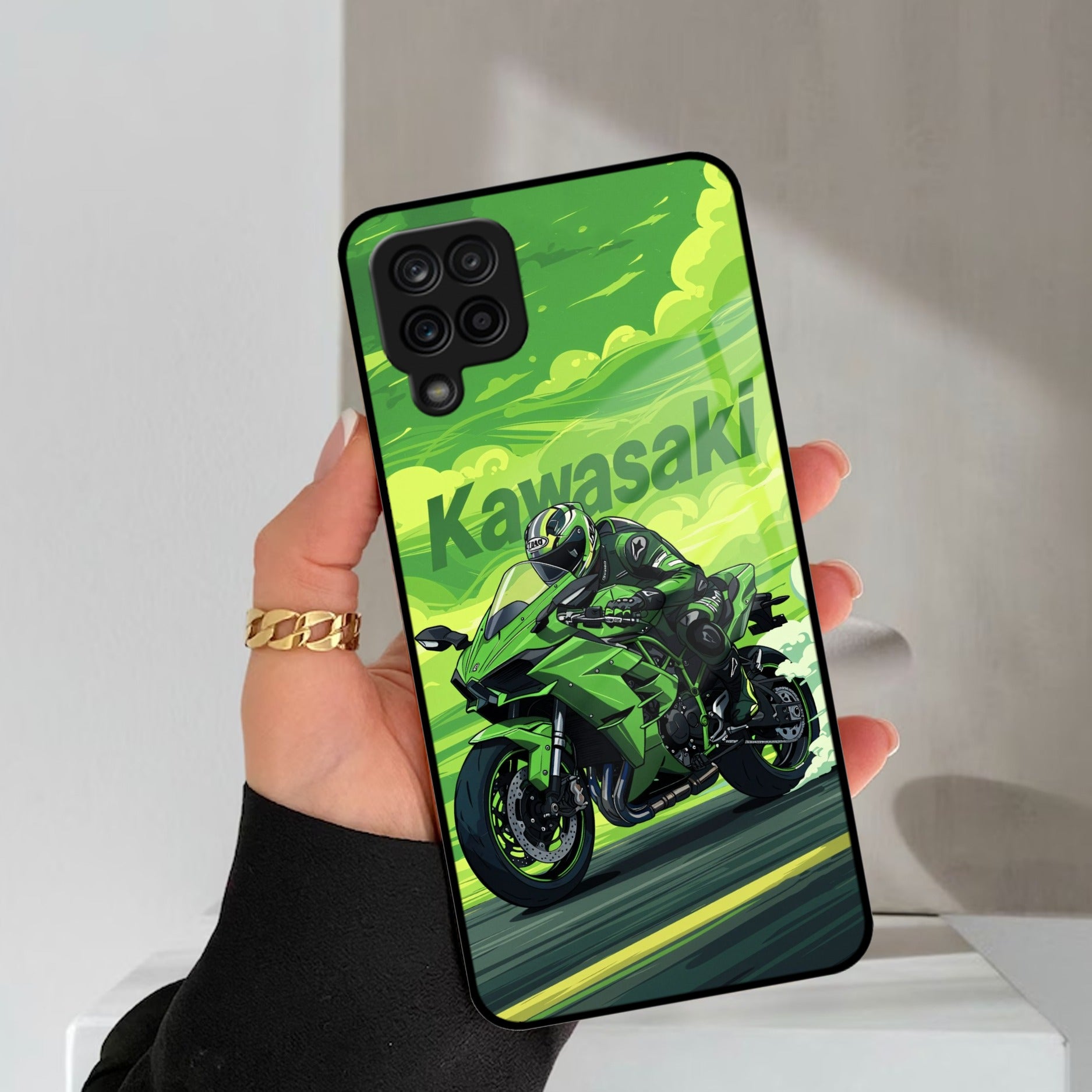 Super Sports Bike Glass Case Cover For Samsung Galaxy A42 5G