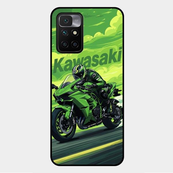 Super Sports Bike Glass Case Cover For Xiaomi Redmi 10 Prime 2022