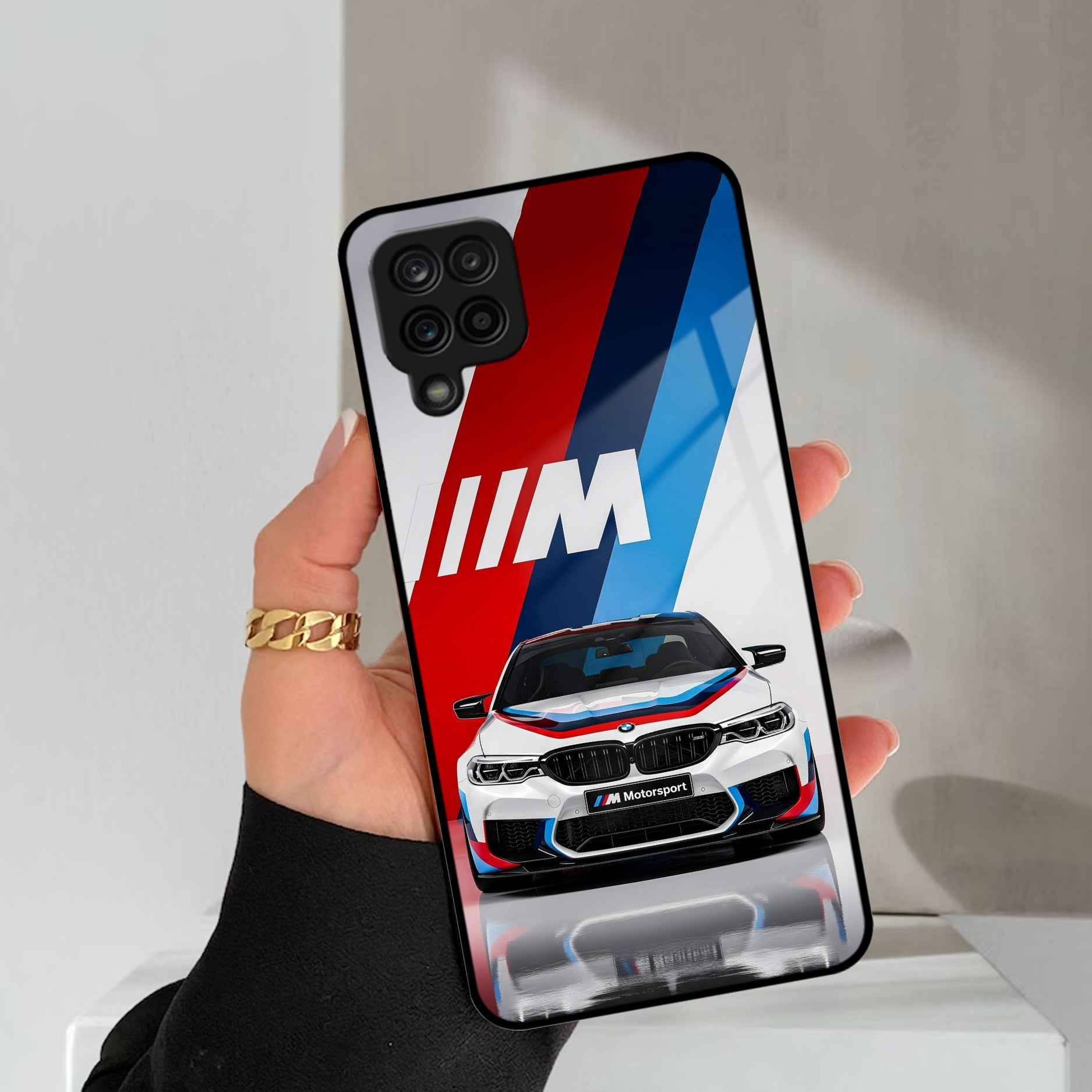 Super Sports Car Glass Case Cover For Samsung Galaxy M42 5G