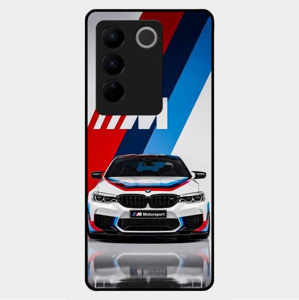 Super Sports Car Glass Case Cover For Vivo V27 5G
