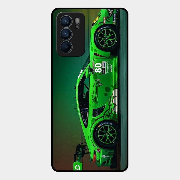 Super Sports Car V2 Glass Case Cover For Oppo Reno 6 5G