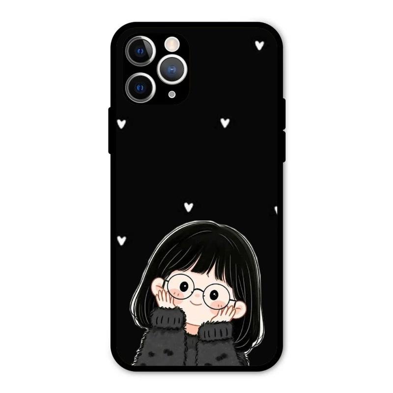 Sweet Blush Girl Glass Case Cover For iPhone 11 Pro