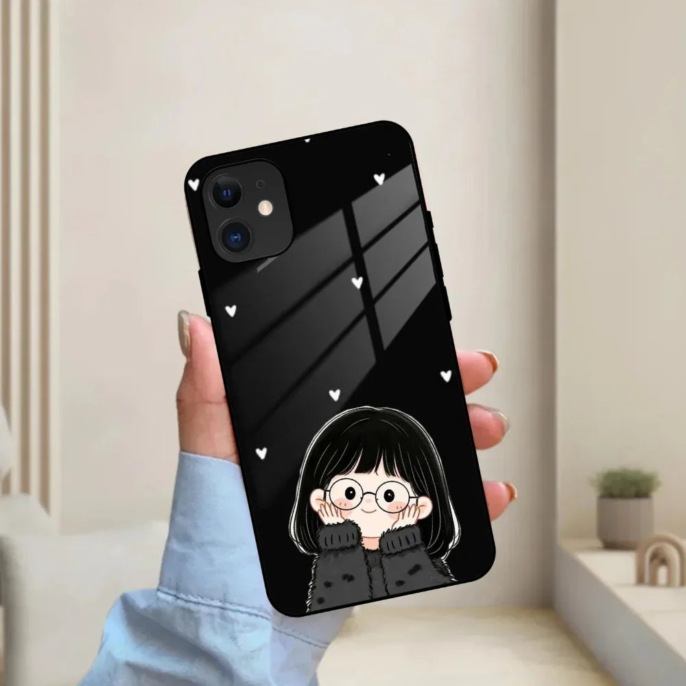 Sweet Blush Girl Glass Case Cover For iPhone - ShopOnCliQ