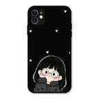 Sweet Blush Girl Glass Case Cover For iPhone 11