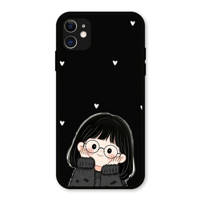 Sweet Blush Girl Glass Case Cover For iPhone 11
