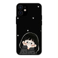 Sweet Blush Girl Glass Case Cover For iPhone 12 mini