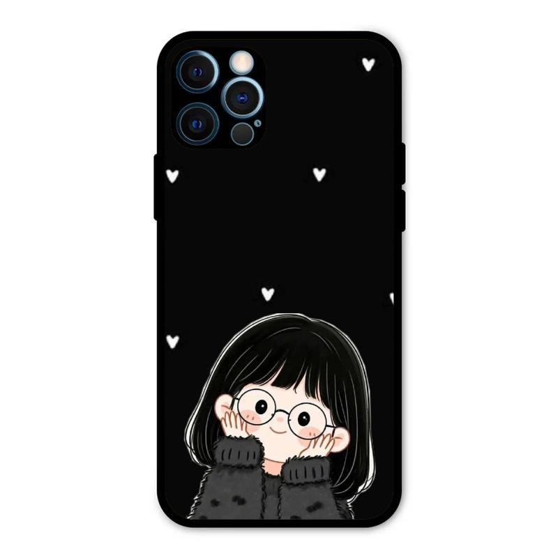 Sweet Blush Girl Glass Case Cover For iPhone 12 Pro Max